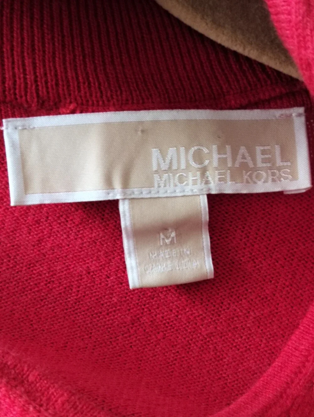 MICHAEL Michael Kors Women's M Red Studded Keyhole Cutout Mock Neck Sweater